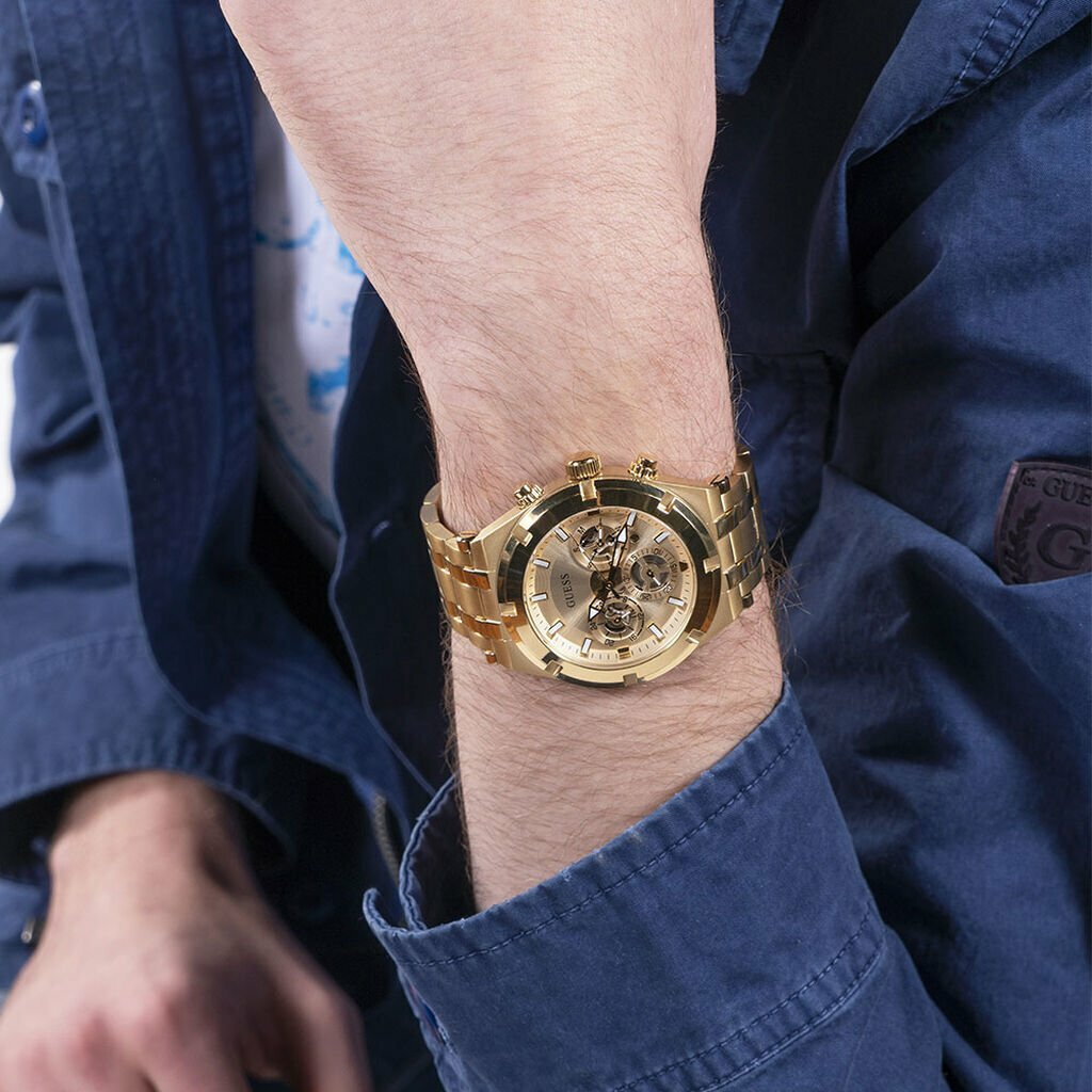 Montre Homme Guess GW0260G4 en Acier Doré à Cadran Multifonctions vue 5