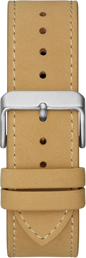 Montre Homme Guess GW0262G1 Boîtier Argenté, Cadran Noir Multifonction, Bracelet Cuir Marron vue 3