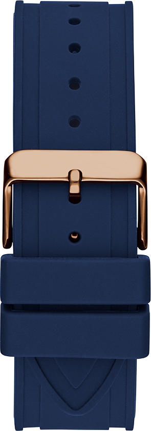 Montre Guess Homme GW0263G2 - Boîtier Octogonal Or Rose, Cadran et Bracelet Silicone Bleu vue 3