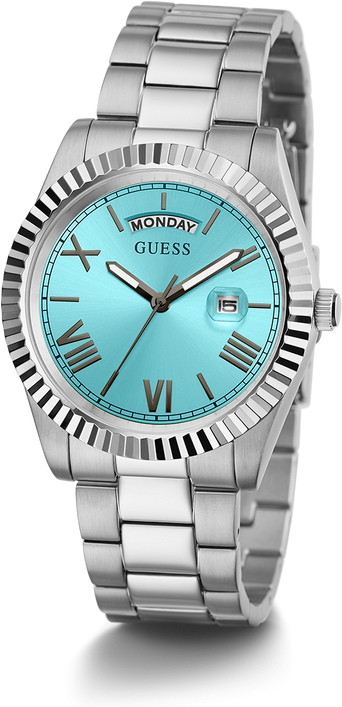 Montre Homme Guess Connoisseur GW0265G11 - Cadran Turquoise, Bracelet Acier Argent vue 2