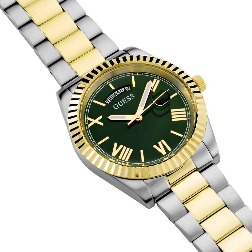 Montre Homme Guess Connoisseur GW0265G8 - Cadran Vert - Bracelet Acier Bicolore Argent/Or vue 2