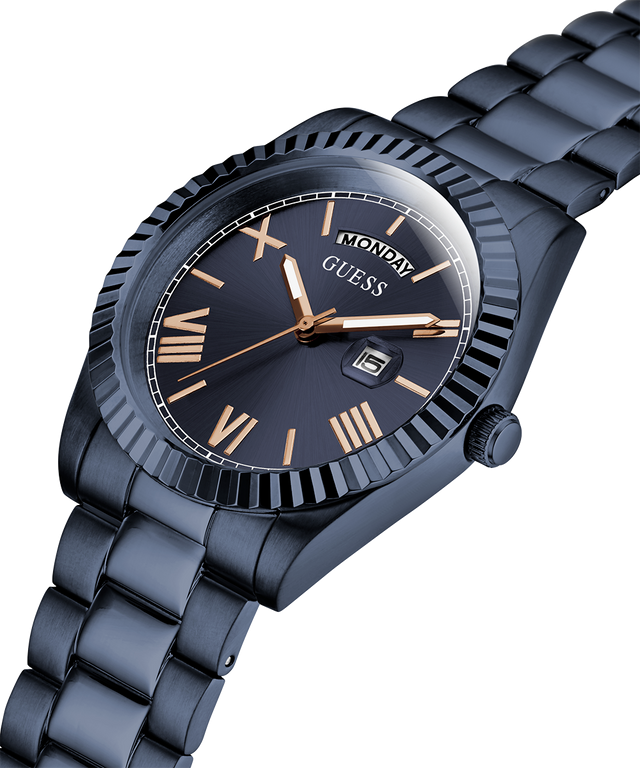 Montre Homme Guess Connoisseur GW0265G9 - Cadran et bracelet acier bleu vue 3