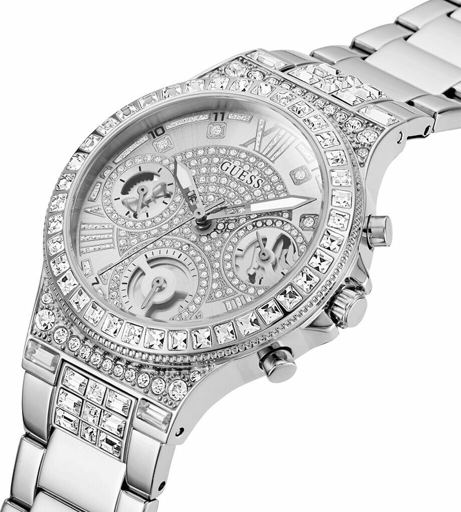 Montre Femme Guess Moonlight GW0320L1 bracelet argent en acier boitier orné de strass vue 2