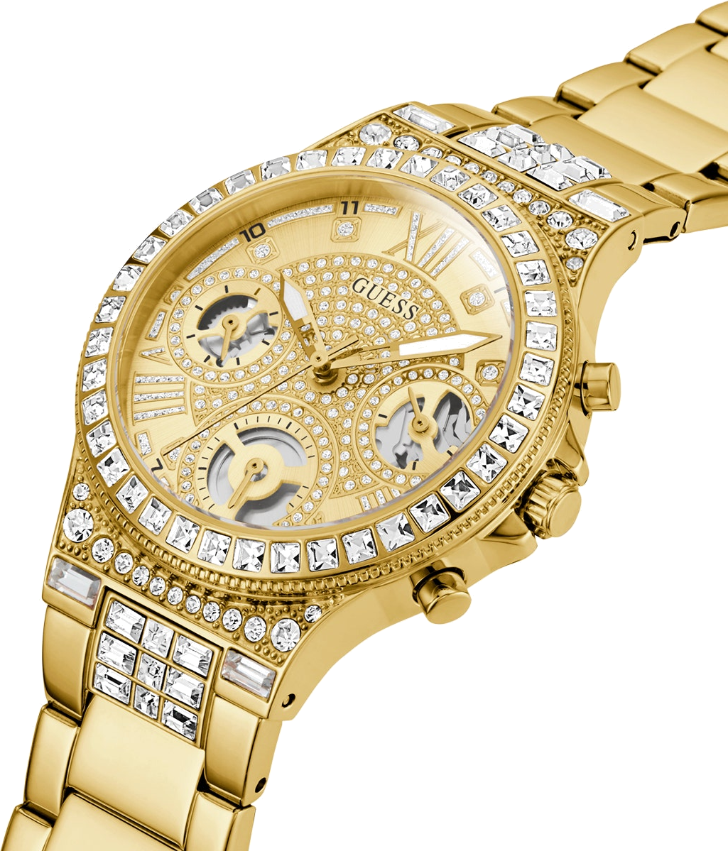 Montre Femme Guess Moonlight GW0320L2 - Boîtier doré orné de cristaux, bracelet acier doré vue 2