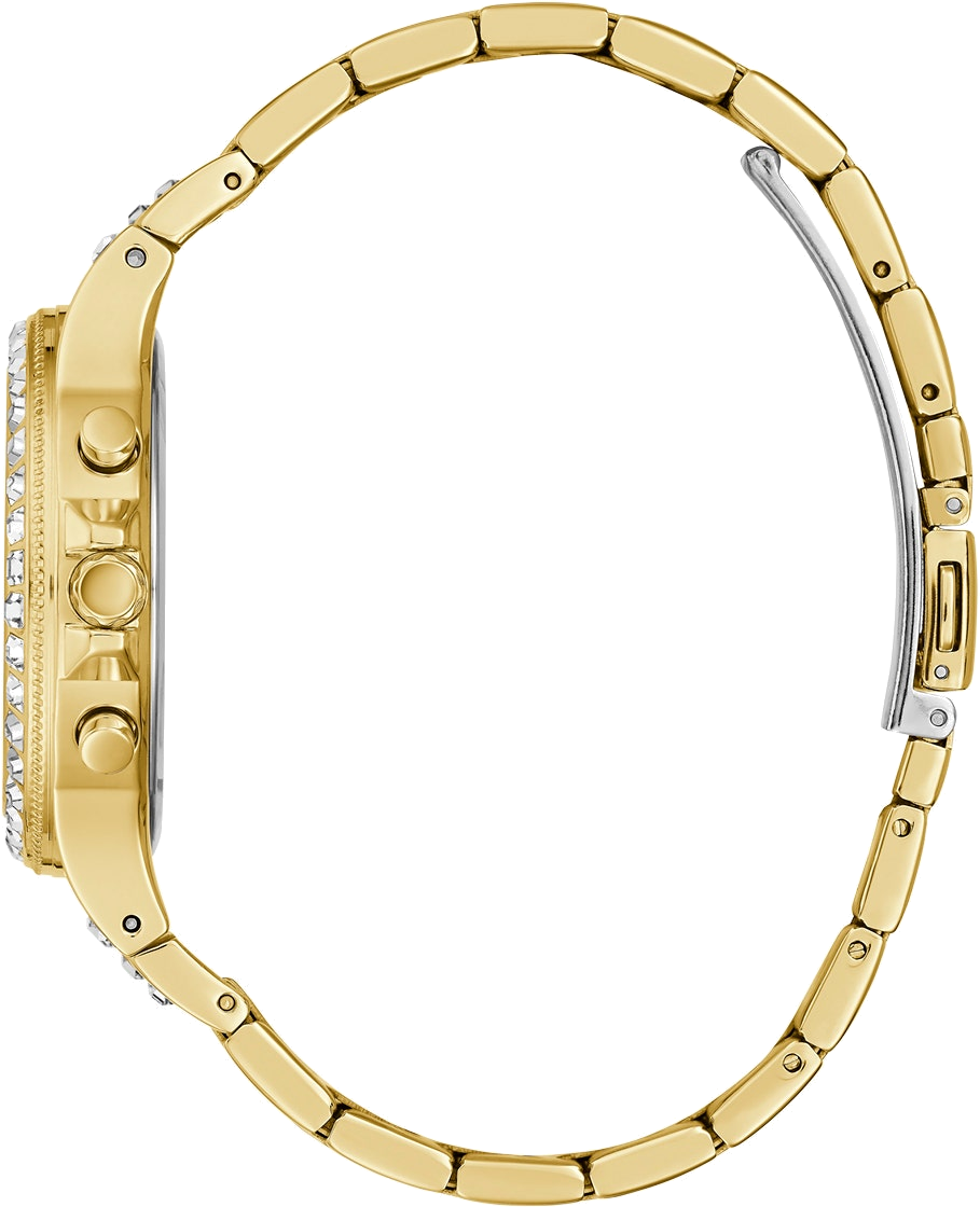 Montre Femme Guess Moonlight GW0320L2 - Boîtier doré orné de cristaux, bracelet acier doré vue 3