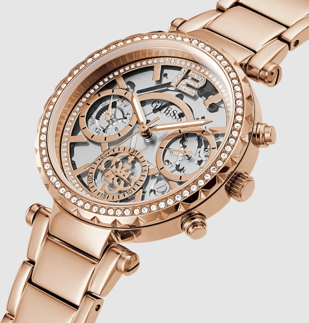 Montre Femme Guess GW0403L3 Squelette Acier Inoxydable Or Rose 37 mm vue 4