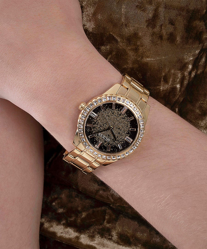 Montre Guess Femme GW0405L2 Cadran Pailleté Cristaux - Bracelet Acier Doré vue 5