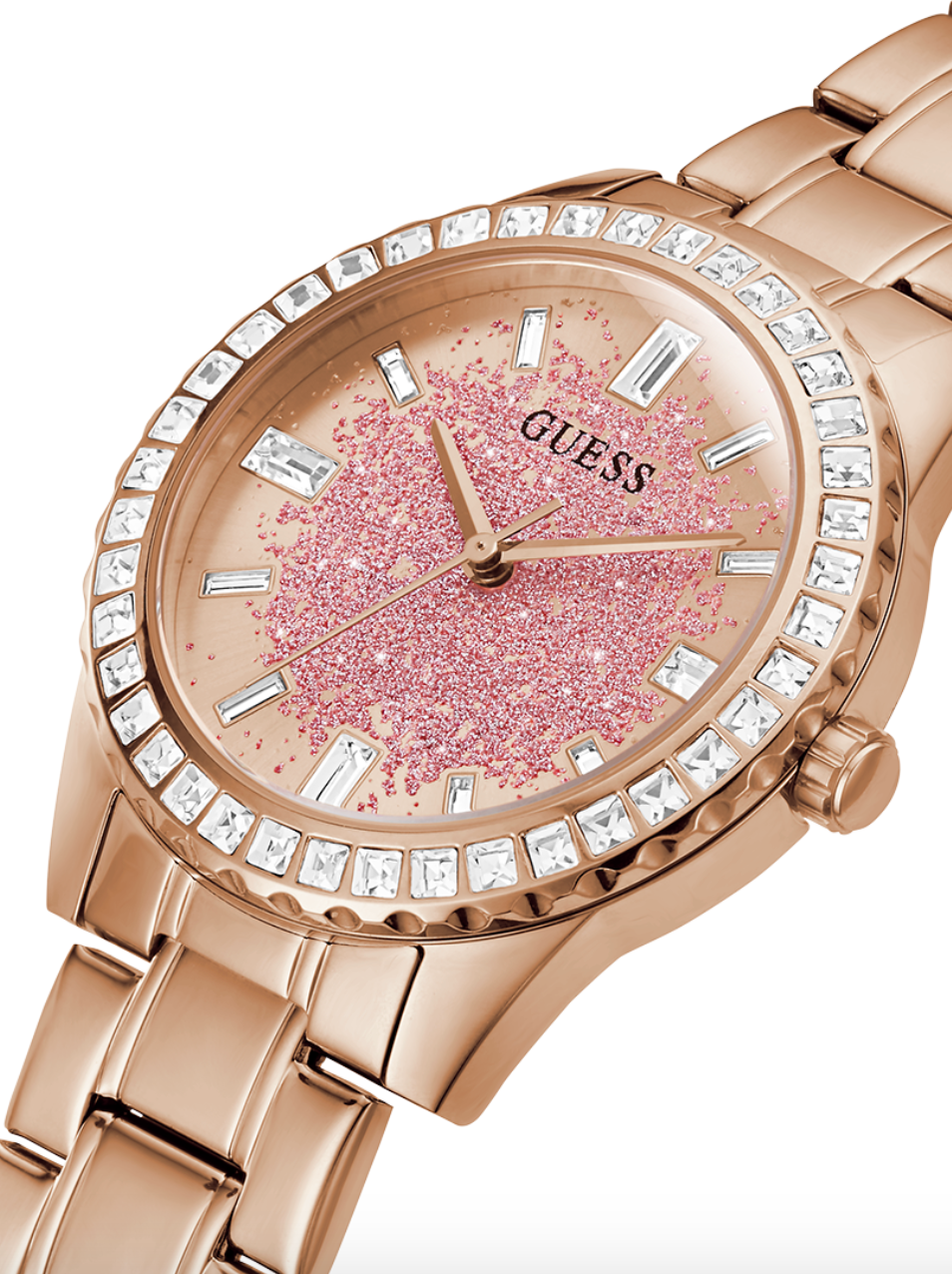 Montre Femme Guess GW0405L3 Cadran Pailleté Cristaux Acier Or Rose vue 2