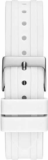 Montre Femme Guess Heiress GW0407L4 bracelet silicone blanc boitier orné de cristaux multicolores vue 3