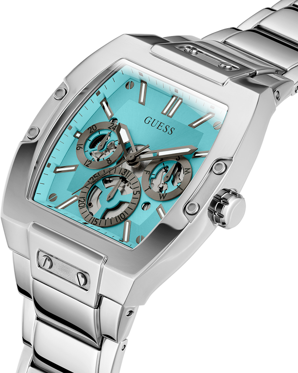 Montre Homme Guess GW0456G4 Phoenix en Acier Argenté avec Cadran Turquoise vue 2