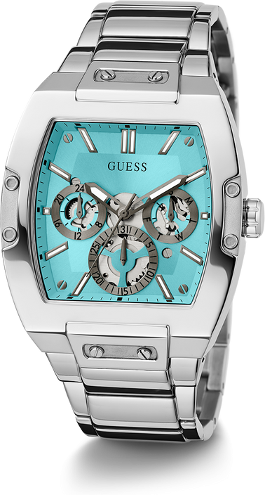 Montre Homme Guess GW0456G4 Phoenix en Acier Argenté avec Cadran Turquoise vue 5