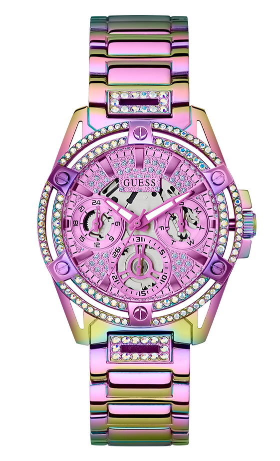 Montre Femme Guess Queen GW0464L4 Acier Arc-en-ciel et Cristaux