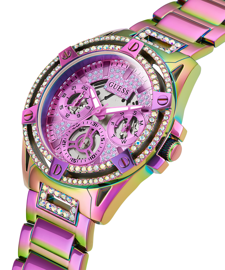 Montre Femme Guess Queen GW0464L4 en Acier Arc-en-ciel avec Cadran à Cristaux vue 2