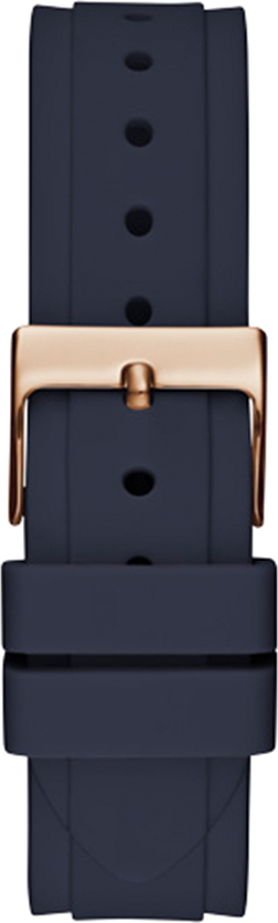 Montre Femme Guess GW0484L2 Squelette, Boîtier Or Rose, Bracelet Silicone Noir vue 3