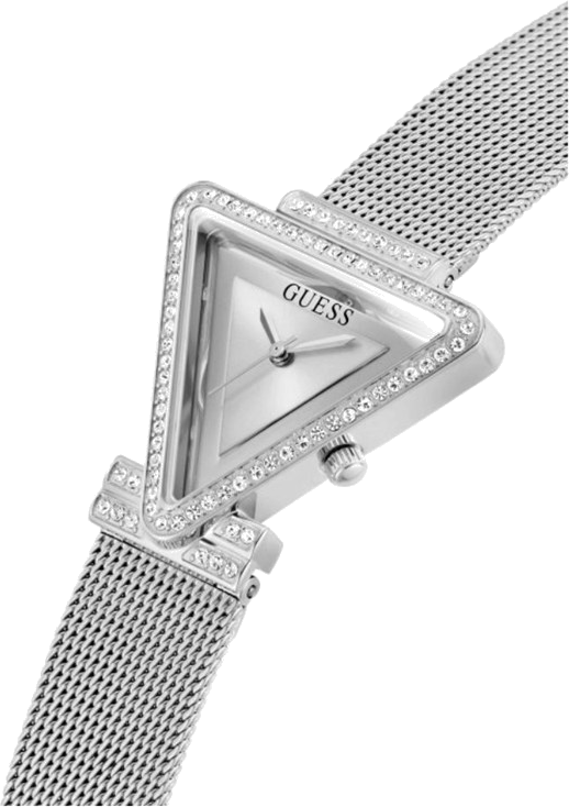 Montre Guess Femme GW0508L1 Boîtier Triangle Doré PVD & Bracelet Acier Argent vue 3