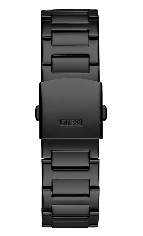 Montre Homme Guess Duke GW0576G3, boîtier et bracelet acier noir, cadran coussin multifonction vue 4