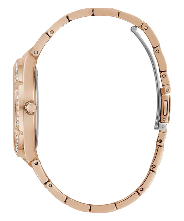 Montre Femme Guess Allara GW0604L3 - Cadran squelette or rose, bracelet acier, multifonctions vue 3