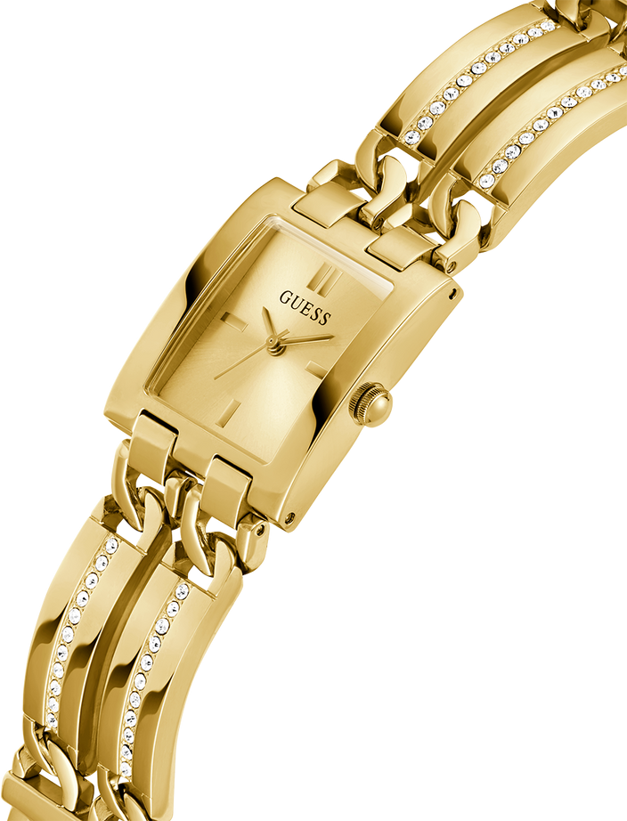 Montre Femme Guess GW0668L2 en Acier Doré à Cadran Carré et Cristaux vue 2