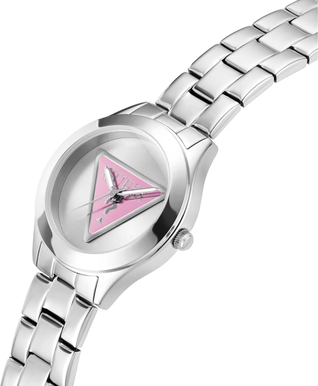 Montre Femme Guess GW0675L1 Acier Argenté Cadran Logo Triangle Rose vue 2