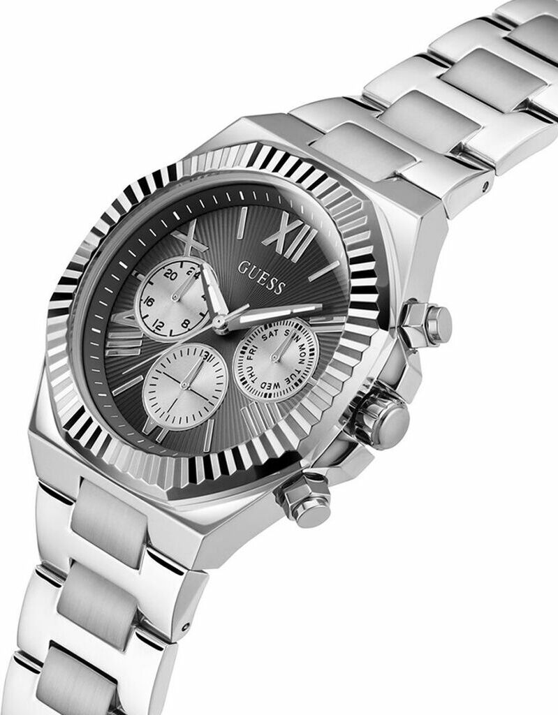 Montre Guess GW0703G1 Equity Homme - Boîtier Acier Argenté, Cadran Noir Multifonctions vue 2