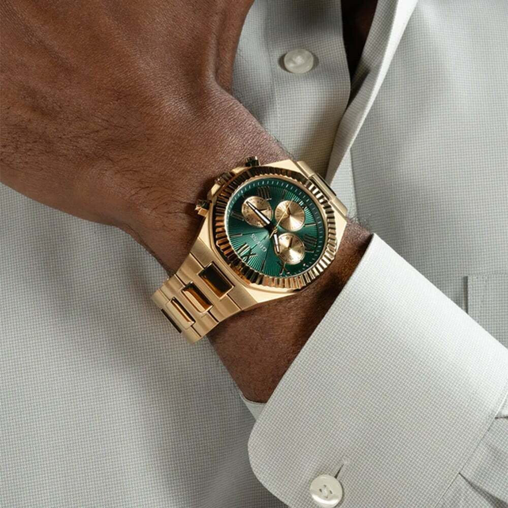 Montre Homme Guess GW0703G2 Equity - Boîtier Acier Doré, Cadran Vert Multifonctions vue 5