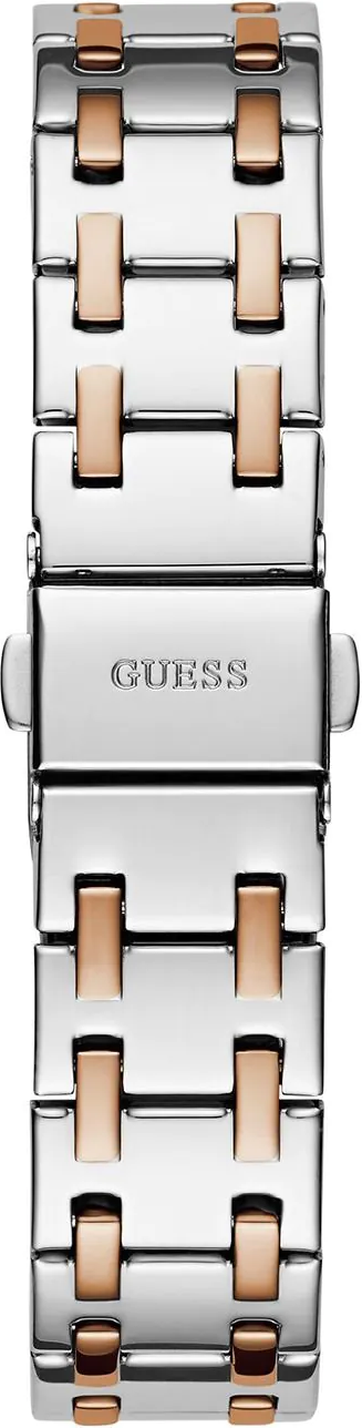 Montre Femme Guess GW0770L5 en Acier Bicolore Argent et Or Rose, Cadran Blanc Guilloché vue 3