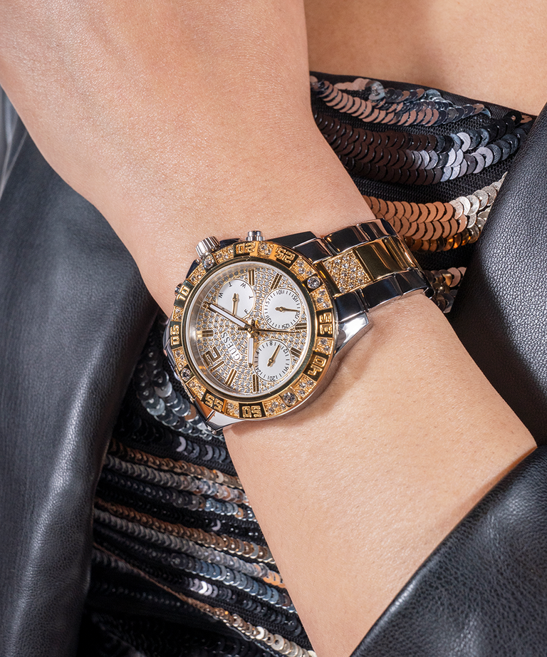 Montre Femme Guess Majesty GW0771L3 Acier Bicolore et Cristaux vue 5