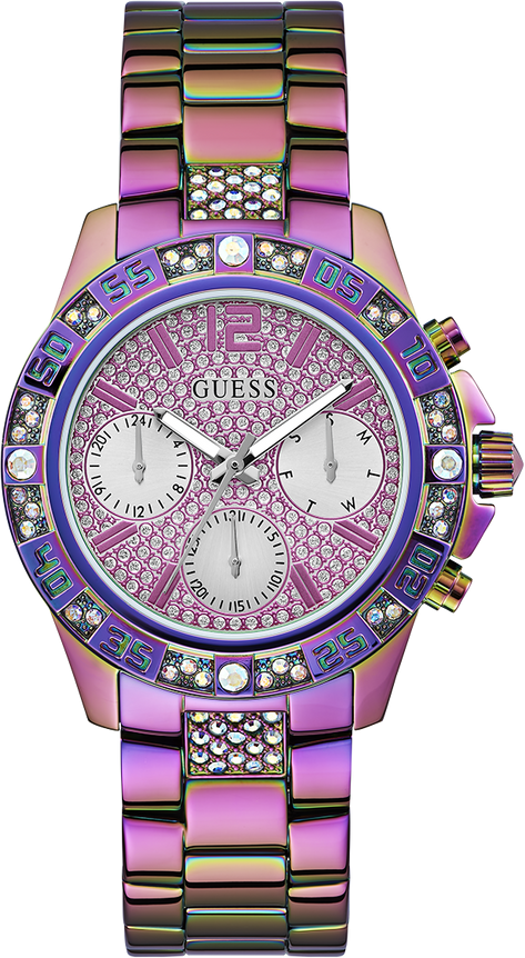 Montre Femme Guess Majesty GW0771L4 Acier Arc-en-ciel et Cristaux
