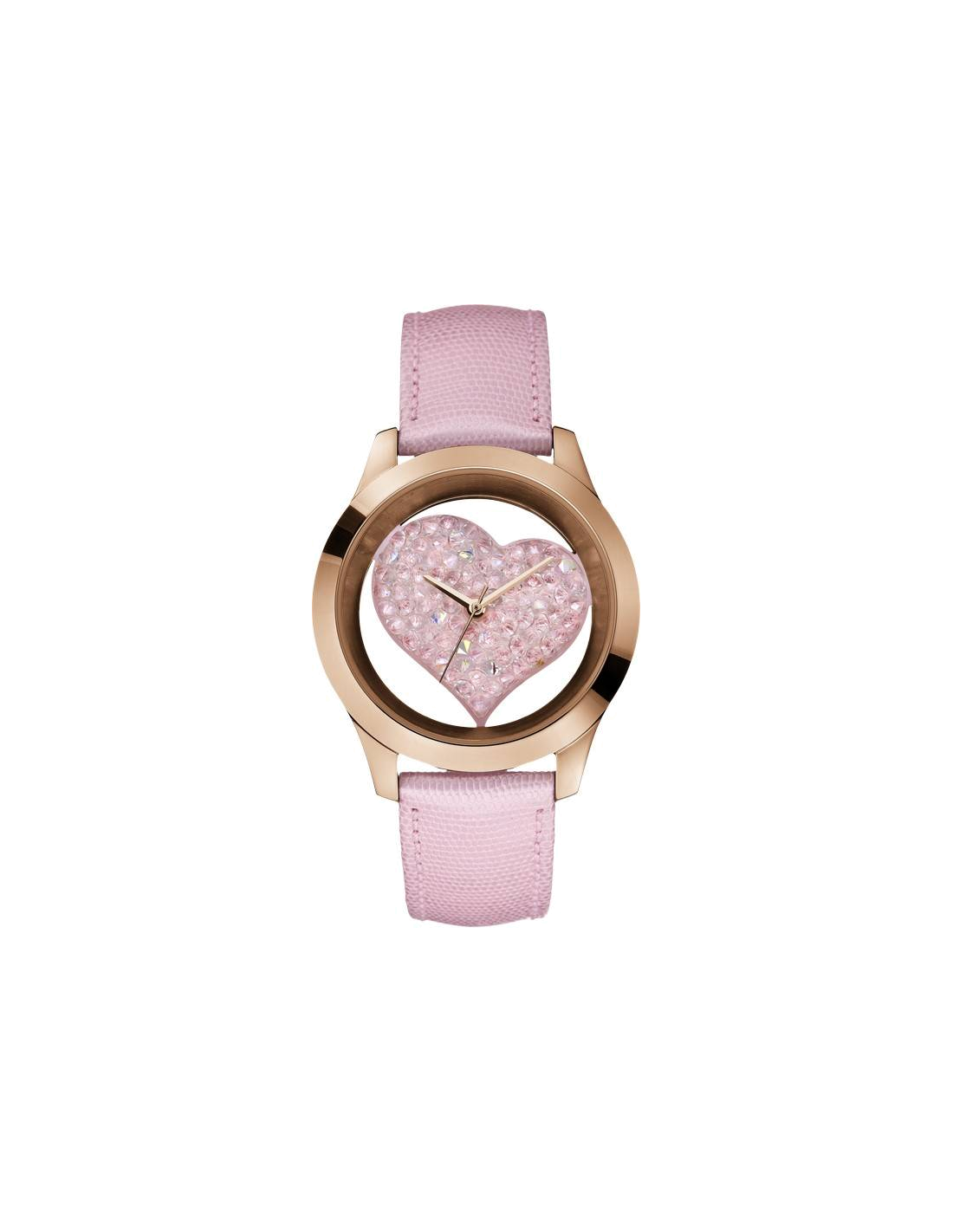 Montre Femme Guess Trend W0113L5 - Cadran Coeur Rose Brillant - Boîtier Or Rose