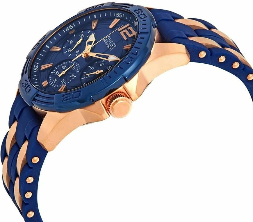 Montre Homme Guess Sporty W0366G4 - Cadran et Boîtier Acier Bleu, Bracelet Silicone vue 2