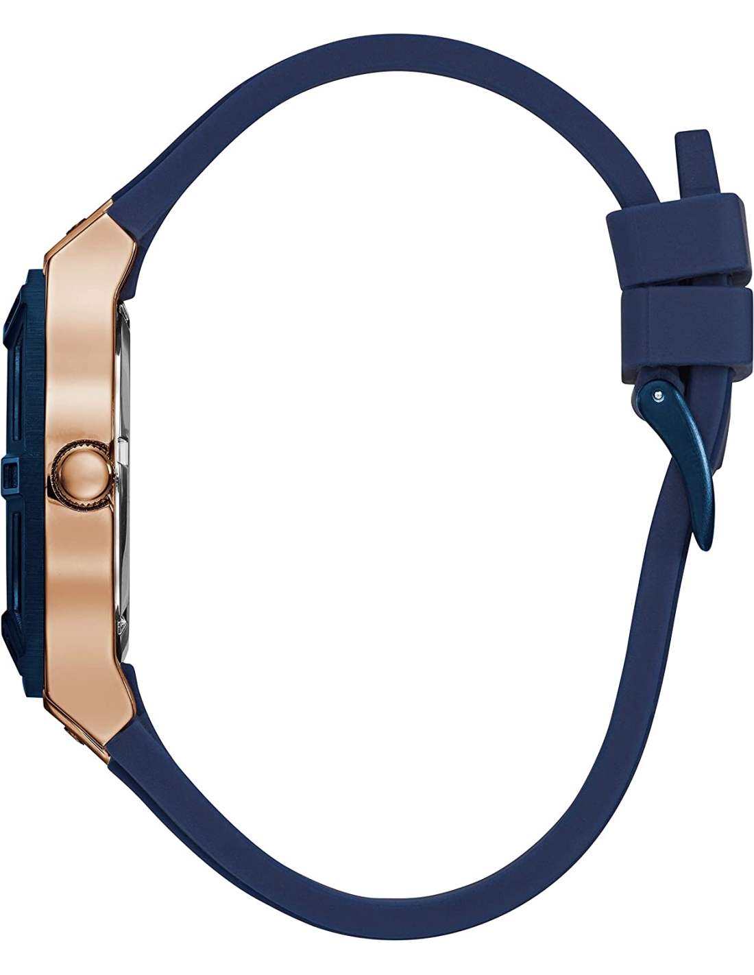 Montre Guess Femme Jet Setter W0571L1 - Cadran et Bracelet Bleu, Boîtier Acier Or Rose vue 2