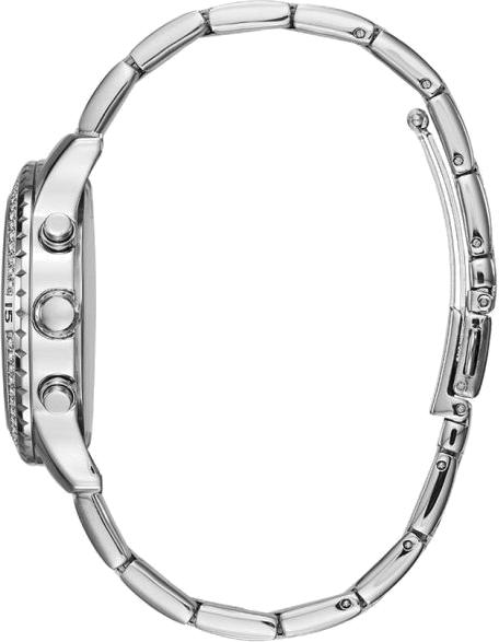 Montre Femme Guess Confetti W0774L7 en Acier Argenté avec Lunette Strass vue 5