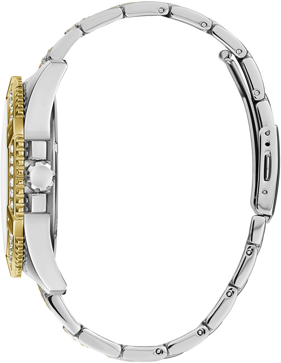 Montre Homme Guess Frontier W0799G4 - Boîtier et bracelet acier argenté et doré vue 2