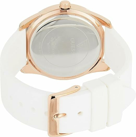 Montre Femme Guess W0911L5 G Twist - Cadran Doré à Cristaux & Bracelet Silicone Blanc vue 3