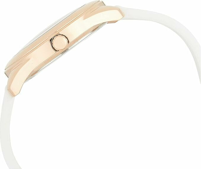 Montre Femme Guess W0911L5 G Twist - Cadran Doré à Cristaux & Bracelet Silicone Blanc vue 4