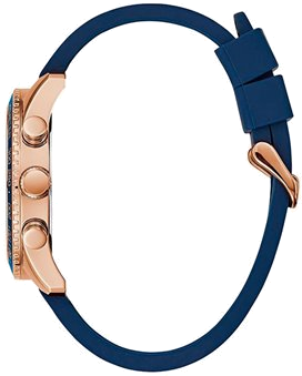 Montre Homme Guess Fleet Sport W0971G3 - Cadran bleu, boîtier or rose, bracelet silicone bleu vue 2