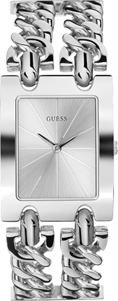 Montre Femme Guess W1117L1 Heavy Metal - Cadran et bracelet chaîne en acier argenté