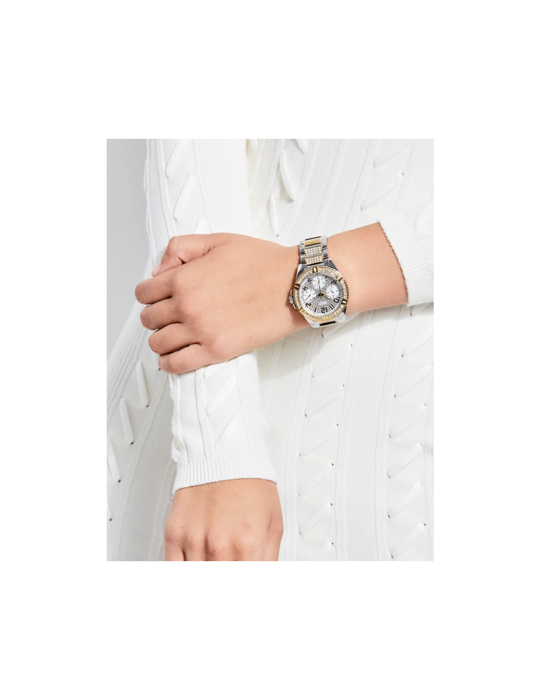 Montre Femme Guess W1156L5 Lady Frontier en Acier Argenté avec Cristaux vue 3