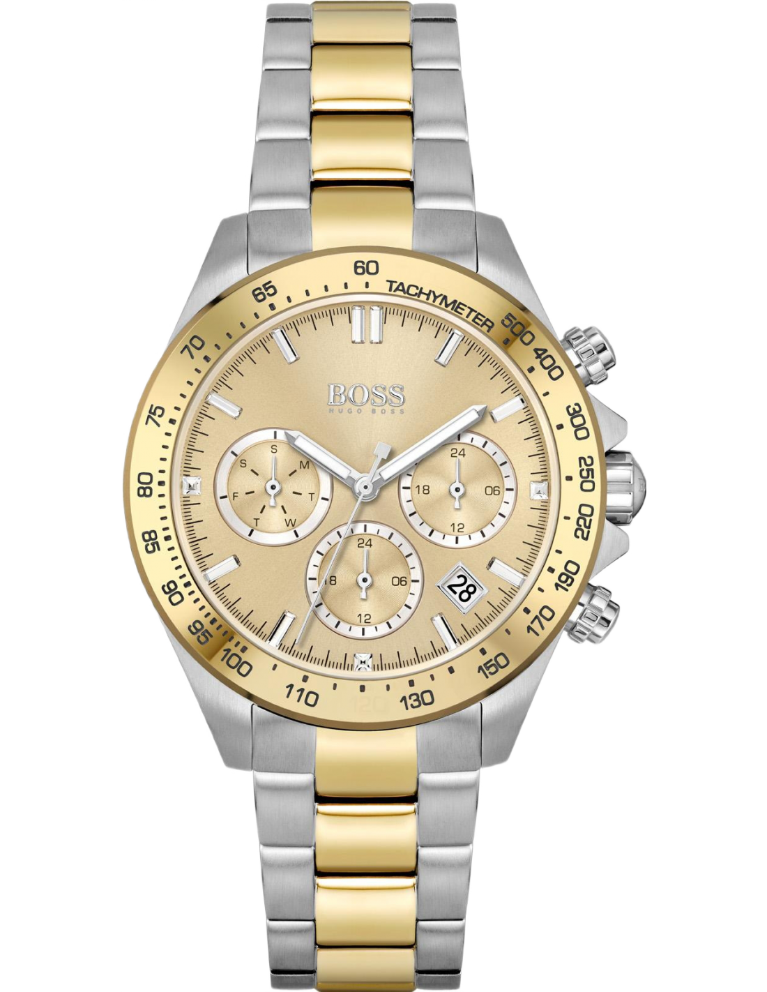 Montre Hugo Boss 1502618 Sport Lux Novia Chronographe Bicolore Argent et Or