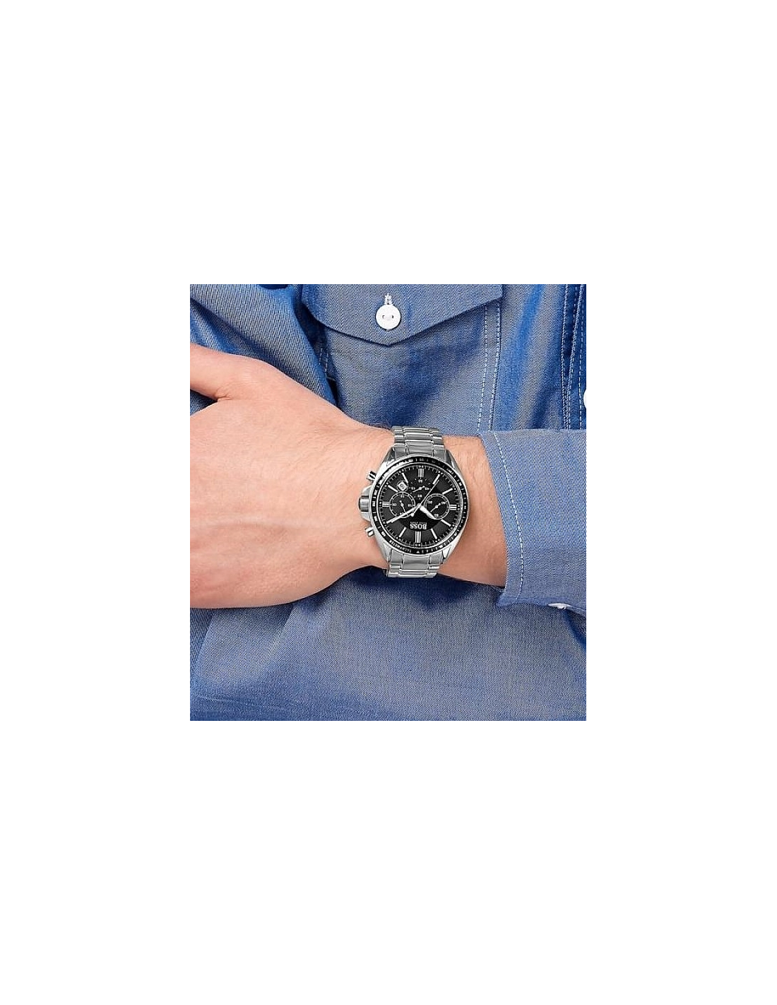 Montre Homme Hugo Boss 1513080 Acier Argenté Cadran Noir vue 4