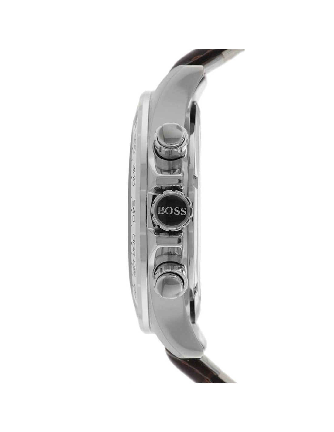 Montre Homme Hugo Boss 1513175 Chronographe Sport Cadran Argent Bracelet Cuir Marron vue 2
