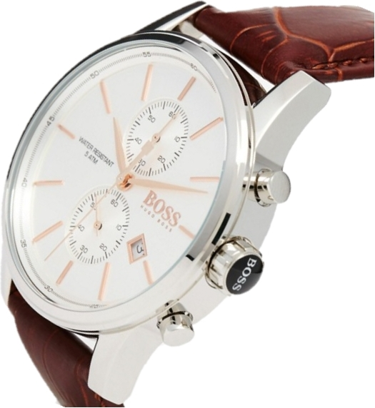 Montre Homme Hugo Boss 1513280 - Cadran Gris Acier, Bracelet Cuir Marron vue 2