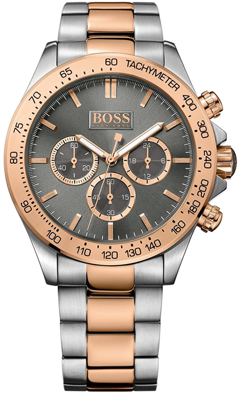 Montre Homme Hugo Boss Ikon 1513339 - Acier Bicolore Argent/Or Rose, Cadran Gris Anthracite