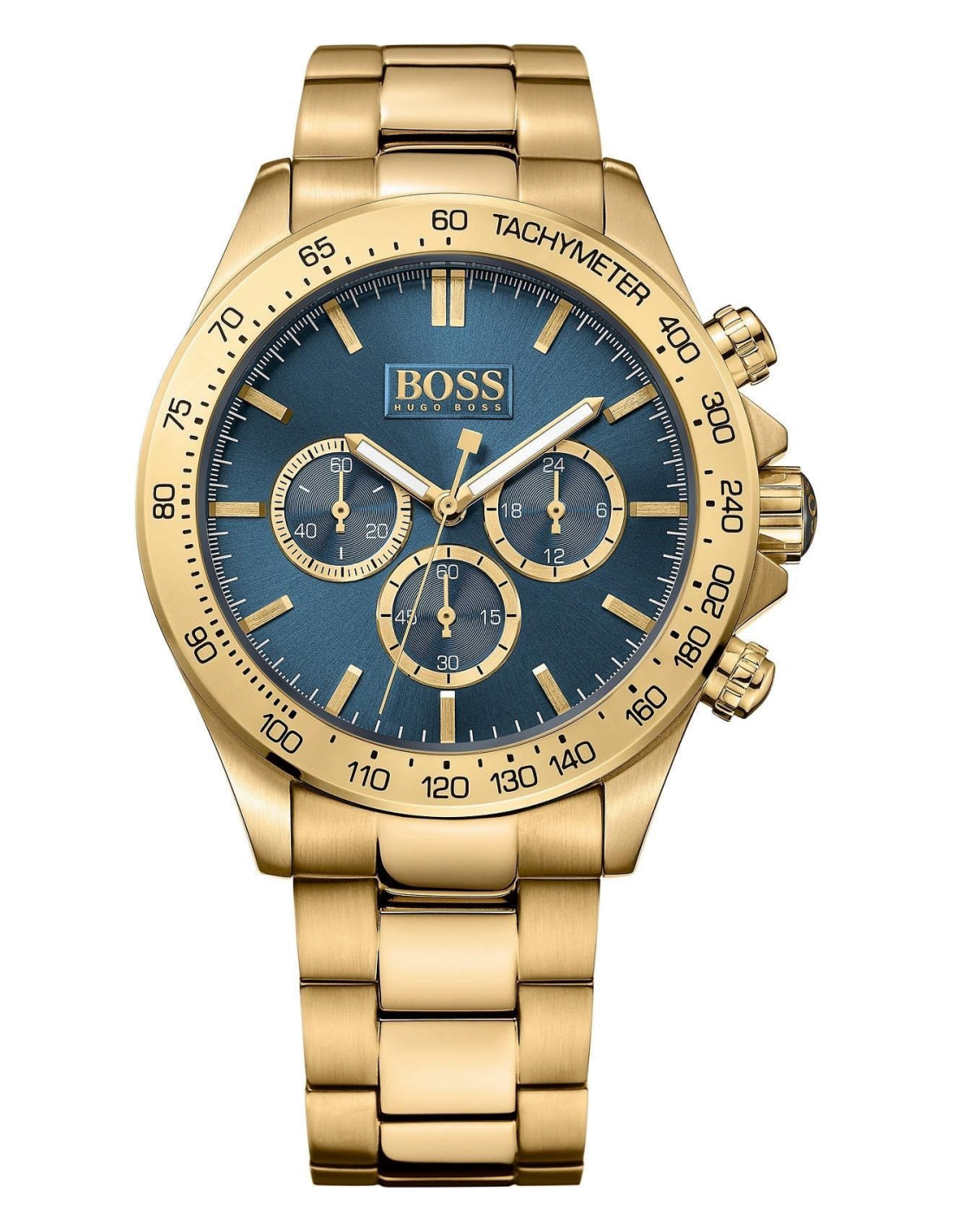 Montre Homme Hugo Boss 1513340 Cadran Bleu Nuit et Boîtier Doré