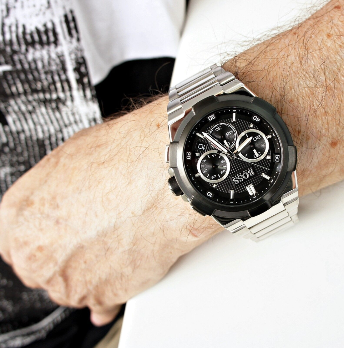 Montre Homme Hugo Boss Supernova 1513359 Acier Inoxydable Argent Cadran Noir vue 4