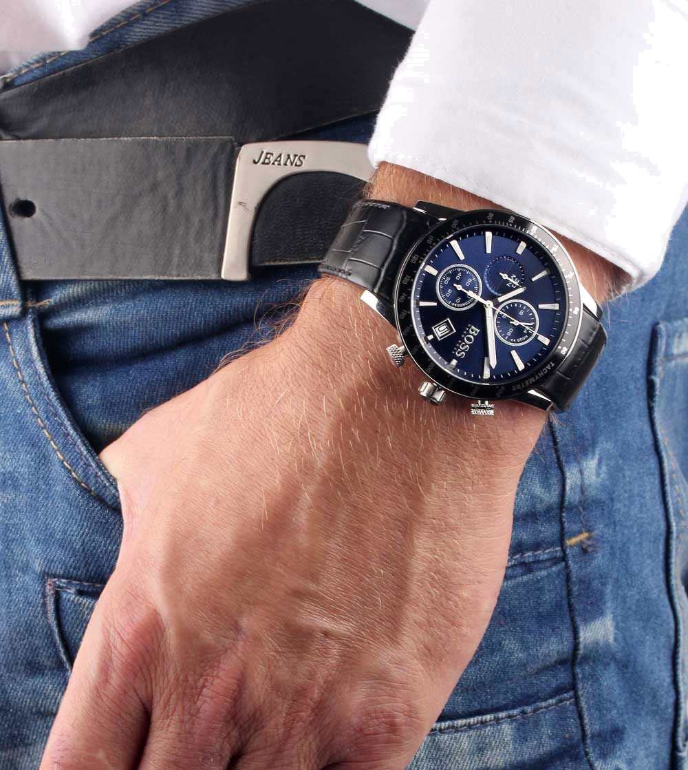 Montre Homme Hugo Boss 1513391 Chronographe Acier Cadran Bleu Profond vue 2