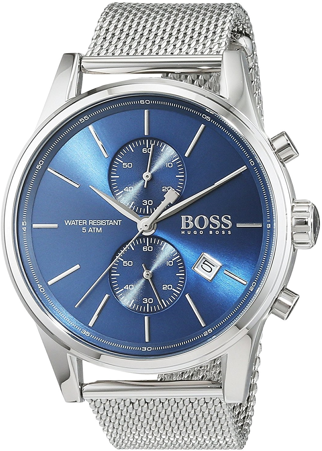 Montre Hugo Boss Homme 1513441 - Cadran Bleu Soleillé, Bracelet Maille Milanaise Acier