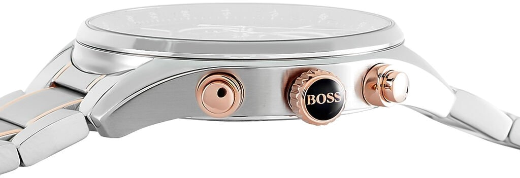 Montre Homme Hugo Boss Grand Prix 1513473 - Cadran Noir, Bracelet Acier Bicolore Argent vue 3