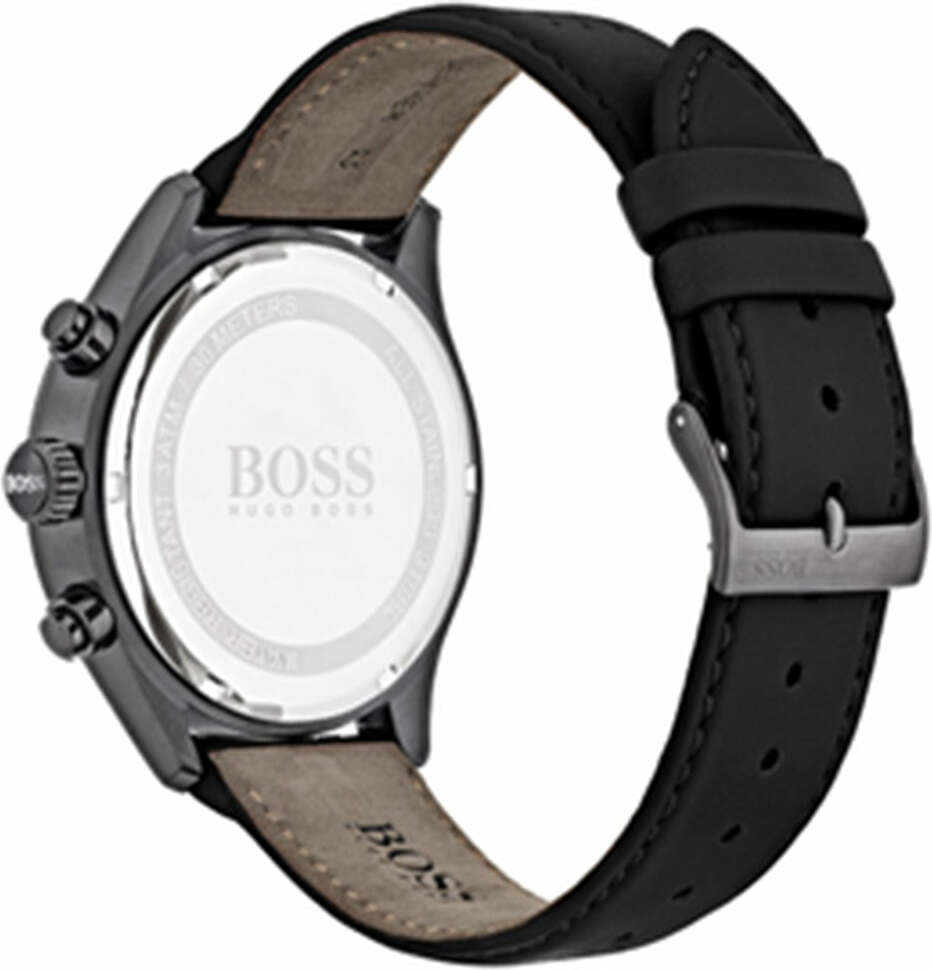 Montre Hugo Boss 1513474 Chronomètre en Cuir Noir Surpiqué vue 4
