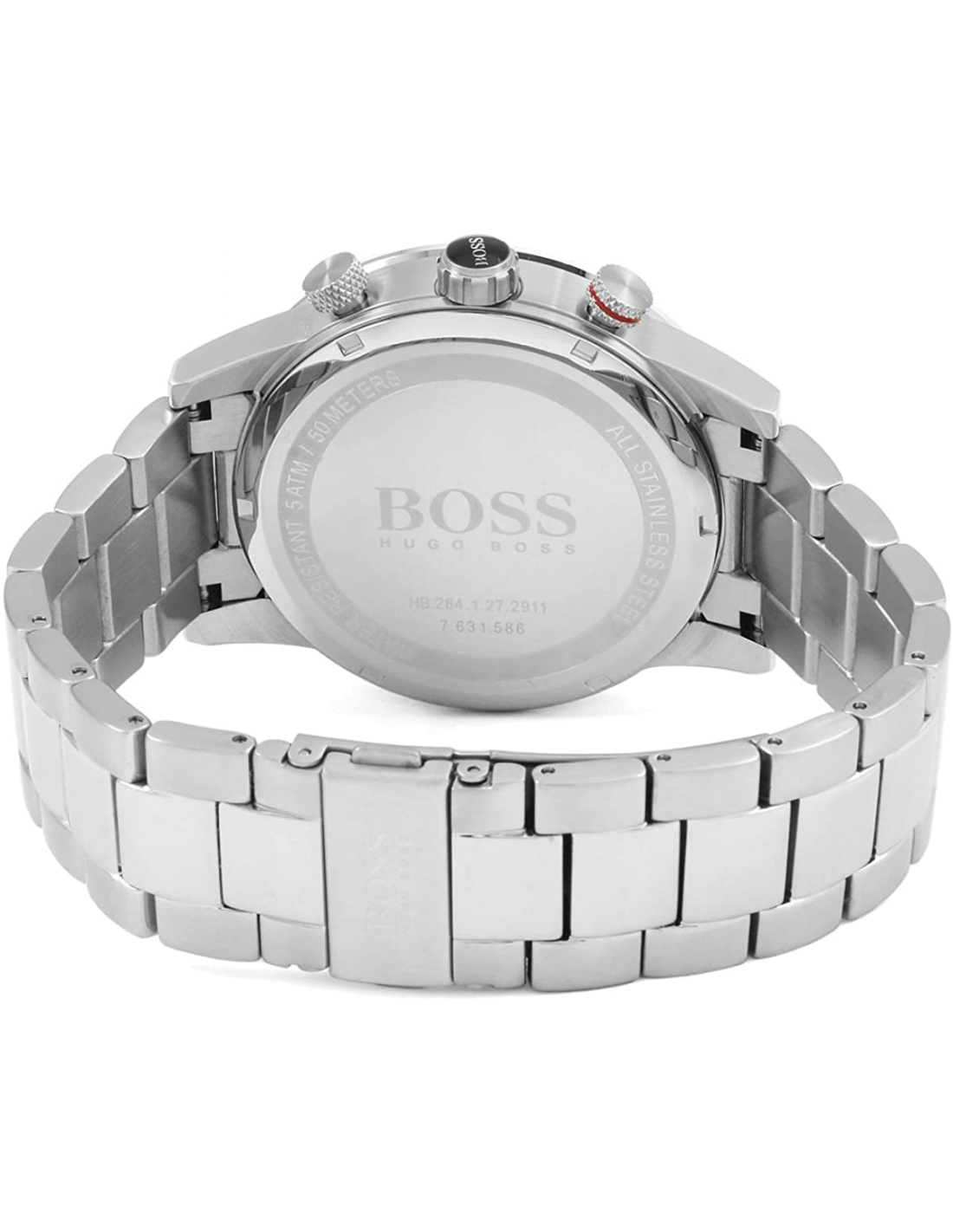 Montre Homme Hugo Boss 1513509 Acier Argenté Cadran Noir et Rouge vue 2